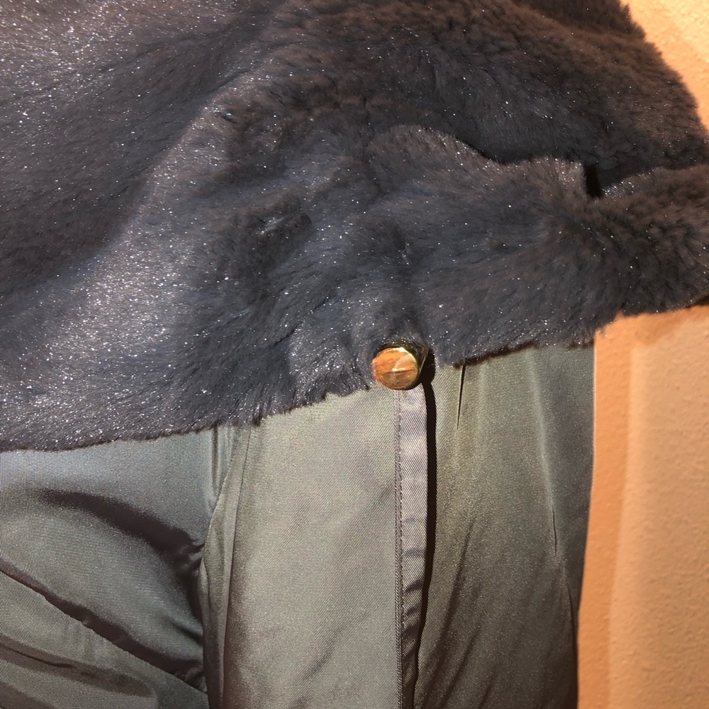 Source Unknown Reversible Gray Jacket With Fur Tr… - image 3